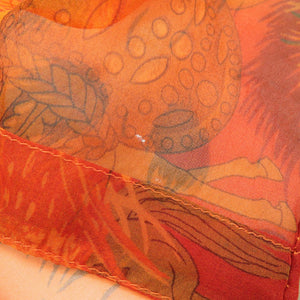 美品 エルメス GIGANTES 馬 シルク オレンジ ストール 0942【中古】HERMES