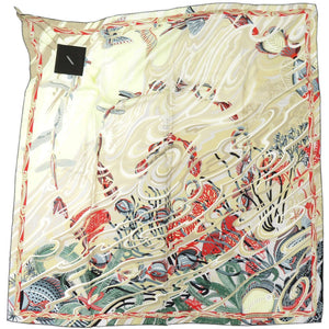 新品同様 エルメス カレ90 プティアッシュ de la mer au ciel 海と空の狭間 シルク マルチカラー スカーフ 0943【中古】HERMES