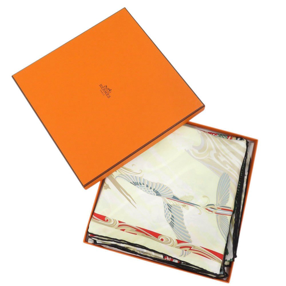 新品同様 エルメス カレ90 プティアッシュ de la mer au ciel 海と空の狭間 シルク マルチカラー スカーフ 0943【中古】HERMES