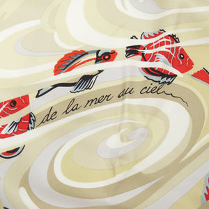 新品同様 エルメス カレ90 プティアッシュ de la mer au ciel 海と空の狭間 シルク マルチカラー スカーフ 0943【中古】HERMES