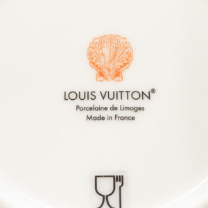 未使用 ルイ ヴィトン Set Of 2 Side Plates LV By The Pool トロピカルフローラル モチーフ R95811 リモージュ磁器 オレンジ 食器 皿 プレート LV 0951【中古】LOUIS VUITTON