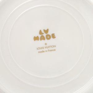 未使用 ルイ ヴィトン NIGO コラボ アシェット4 GI0729 4枚セット お皿 磁器 レザー ホワイト 白 食器 LV 0952【中古】LOUIS VUITTON