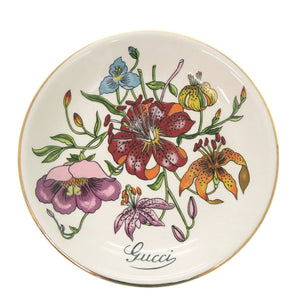 美品 グッチ フローラ 小皿 4枚セット 磁器 ホワイト 食器 白 0957【中古】GUCCI