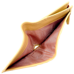 未使用品 プラダ サフィアーノトライアングル 1ML050 QHH_F0032 牛革 バニラ 黄 二つ折り財布 0961【中古】PRADA