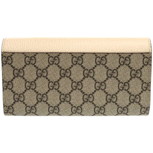 未使用品 グッチ ダブルG バイカラー コンチネンタルウォレット ‎456116 17WAG 9096 GGスプリームキャンバス レザー ベージュ 長財布 0962【中古】GUCCI