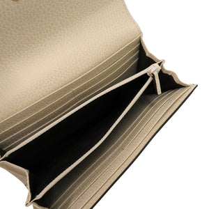 未使用品 グッチ ダブルG バイカラー コンチネンタルウォレット ‎456116 17WAG 9096 GGスプリームキャンバス レザー ベージュ 長財布 0962【中古】GUCCI