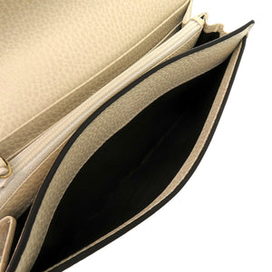 未使用品 グッチ ダブルG バイカラー コンチネンタルウォレット ‎456116 17WAG 9096 GGスプリームキャンバス レザー ベージュ 長財布 0962【中古】GUCCI