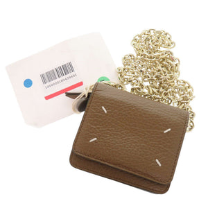 新品同様 メゾン マルジェラ 4ステッチ レザー ブラウン チェーンミニウォレットバッグ ショルダーバッグ 0963【中古】Maison Margiela