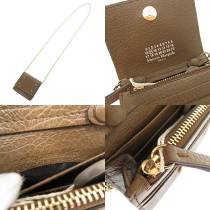 新品同様 メゾン マルジェラ 4ステッチ レザー ブラウン チェーンミニウォレットバッグ ショルダーバッグ 0963【中古】Maison Margiela