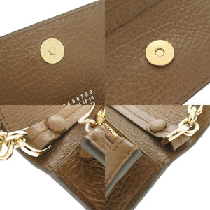 新品同様 メゾン マルジェラ 4ステッチ レザー ブラウン チェーンミニウォレットバッグ ショルダーバッグ 0963【中古】Maison Margiela