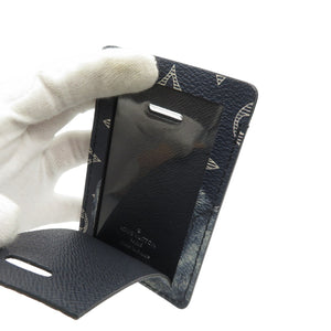 ルイヴィトン ポルトアドレス チャップマンブラザーズ M54139 モノグラムサバンナ シルバー金具 ネイビー パスケース ネームタグ 0966【中古】LOUIS VUITTON