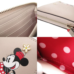 未使用品 ケイトスペード × ディズニー ミニーマウス レザー ベージュ 長財布 0989【中古】Kate Spade