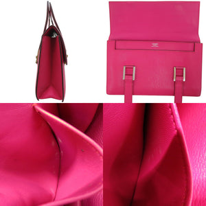 美品 エルメス 365 シェーブル ローズショッキング ハンドバッグ 1017【中古】HERMES