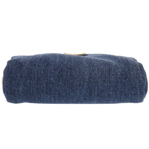 美品 プラダ デニム 1NA021 ポーチ コットン ブルー 化粧ポーチ 青 1041【中古】PRADA