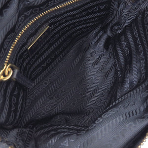 美品 プラダ デニム 1NA021 ポーチ コットン ブルー 化粧ポーチ 青 1041【中古】PRADA