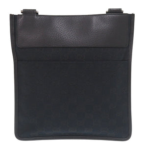 美品 グッチ 27639 GGキャンバス レザー ブラック ショルダーバッグ 黒 1047【中古】GUCCI