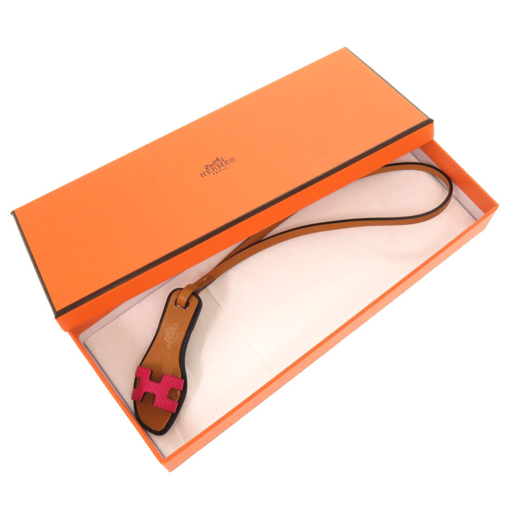 未使用 エルメス オランナノ フランボワーズ ナチュラルサブレ ブラック ヴォーエプソン ヴァッシュハンター/ヴォーバトラー バッグチャーム 1085 【中古】 HERMES