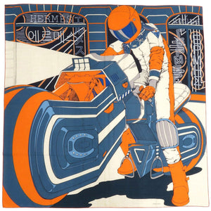 新品同様 エルメス カレジェアン カレ140 ミステリアス ライダー カシミヤ シルク マルチカラー スカーフ 1095【中古】HERMES