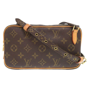 美品 ルイ ヴィトン マルリーバンドリエール モノグラム M51828 ブラウン ショルダーバッグ LV 1118【中古】LOUIS VUITTON