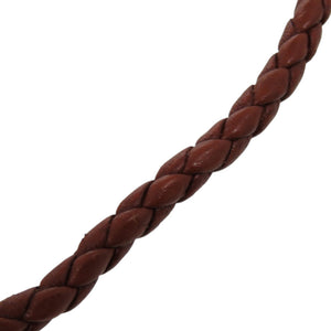 美品 エルメス レザー シルバー925 シルバー金具 茶 ブラウン ブレスレット 1126【中古】HERMES