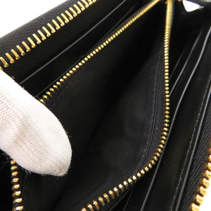 新品同様 プラダ IML506 トライアングルロゴ レザー ブラック 長財布 黒 1149【中古】PRADA