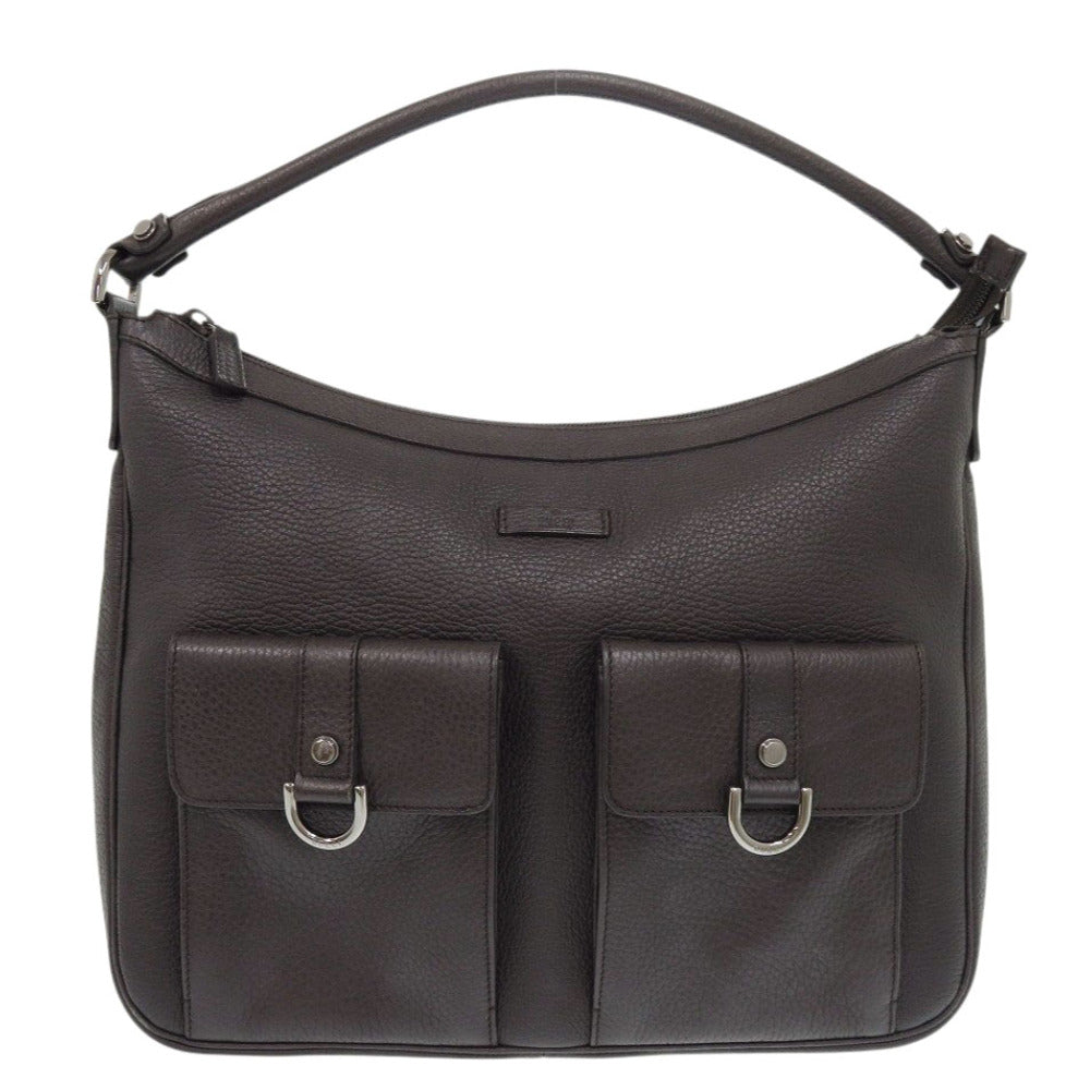 美品 グッチ 293581 ワンショルダーバッグ レザー ダークブラウン ハンドバッグ 1175【中古】GUCCI