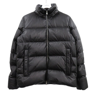 美品 モンクレール ロゴワッペン フード付き ショートダウンジャケット DAUPHINELL H20911A002465099M ラムスキン ブラック 1184【中古】MONCLER