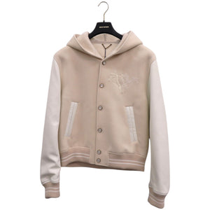 未使用品 ルイ ヴィトン セーラー バーシティ 1AFQM3 カーフ ウール ガラス ベージュ LV 白 ブルゾン 1185【中古】LOUIS VUITTON