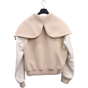 未使用品 ルイ ヴィトン セーラー バーシティ 1AFQM3 カーフ ウール ガラス ベージュ LV 白 ブルゾン 1185【中古】LOUIS VUITTON