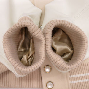 未使用品 ルイ ヴィトン セーラー バーシティ 1AFQM3 カーフ ウール ガラス ベージュ LV 白 ブルゾン 1185【中古】LOUIS VUITTON