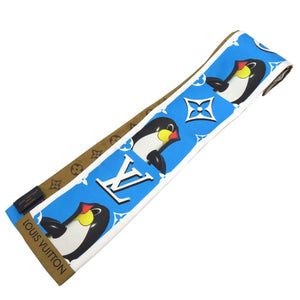 新品同様 ルイ ヴィトン バンドー アニモグラム ペンギン Sun Yitian M90758 スカーフ シルク ブルー LV 1201【中古】LOUIS VUITTON