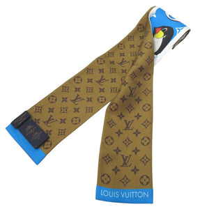新品同様 ルイ ヴィトン バンドー アニモグラム ペンギン Sun Yitian M90758 スカーフ シルク ブルー LV 1201【中古】LOUIS VUITTON