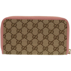 新品同様 グッチ ラウンドファスナー 363423 GGスプリームキャンバス ベージュ 長財布 1215【中古】GUCCI