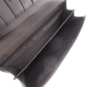 美品 グッチ インターロッキングG 181593 GGキャンバス ブラック 黒 長財布 1216【中古】GUCCI