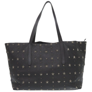 ジミーチュウ ピムリコ スモール スタースタッズ カーフレザー ブラック トートバッグ 黒 1218【中古】JIMMY CHOO