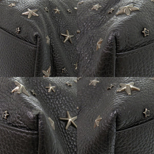 ジミーチュウ ピムリコ スモール スタースタッズ カーフレザー ブラック トートバッグ 黒 1218【中古】JIMMY CHOO