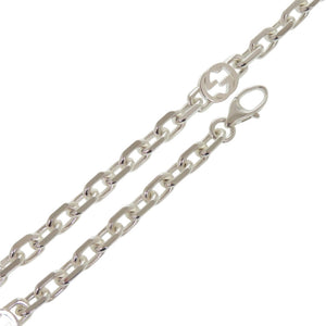 美品 グッチ チェーン インターロッキングG シルバー925 シルバー ネックレス 1244【中古】GUCCI