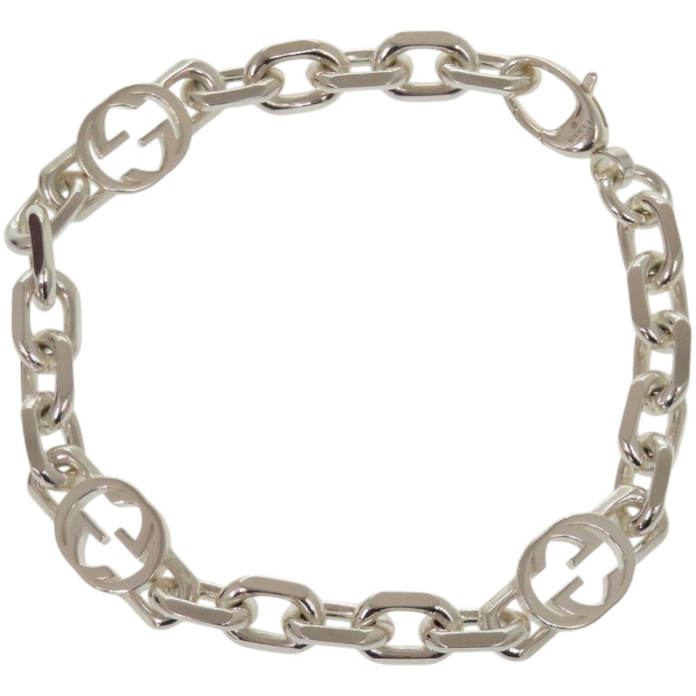 新品同様 グッチ インターロッキングG シルバー925 シルバー ブレスレット 1245【中古】GUCCI