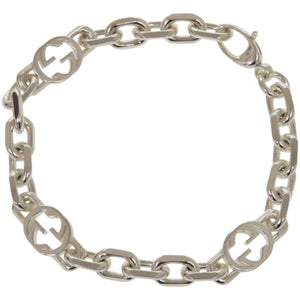 新品同様 グッチ インターロッキングG シルバー925 シルバー ブレスレット 1245【中古】GUCCI