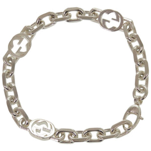 新品同様 グッチ インターロッキングG シルバー925 シルバー ブレスレット 1245【中古】GUCCI