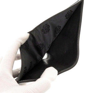 美品 クロムハーツ 1snap ワンスナップ クロスボール レザー ブラック 二つ折り財布 黒 1254【中古】CHROME HEARTS