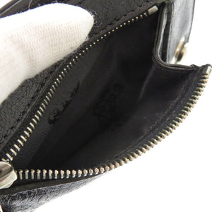 美品 クロムハーツ 1snap ワンスナップ クロスボール レザー ブラック 二つ折り財布 黒 1254【中古】CHROME HEARTS