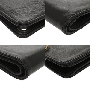 美品 クロムハーツ 1snap ワンスナップ クロスボール レザー ブラック 二つ折り財布 黒 1254【中古】CHROME HEARTS