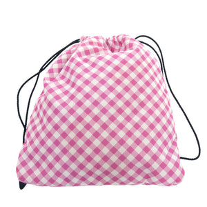 ミュウミュウ 5NG005 巾着ポーチ ギンガムチェック ナイロン ピンク ポーチ 1286【中古】MIUMIU