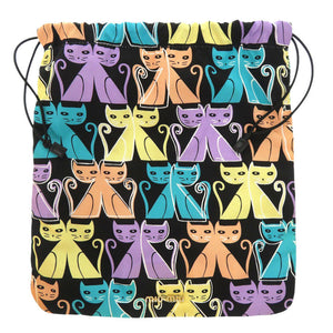 新品同様 ミュウミュウ キャット 猫 ナイロン マルチカラー ポーチ 巾着ポーチ 1287【中古】MIUMIU