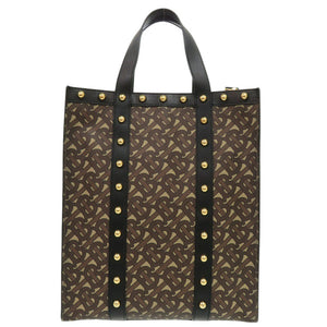 美品 バーバリー TB スモール 8025068 PVCコーティングキャンバス ブラウン トートバッグ 2way ハンドバッグ 1291【中古】BURBERRY