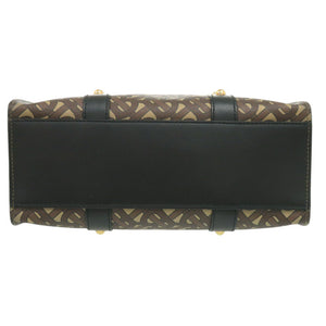 美品 バーバリー TB スモール 8025068 PVCコーティングキャンバス ブラウン トートバッグ 2way ハンドバッグ 1291【中古】BURBERRY