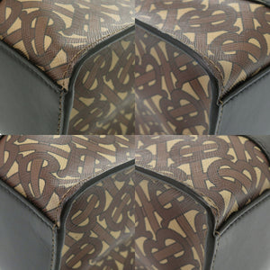 美品 バーバリー TB スモール 8025068 PVCコーティングキャンバス ブラウン トートバッグ 2way ハンドバッグ 1291【中古】BURBERRY