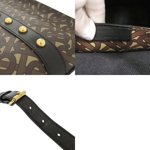 美品 バーバリー TB スモール 8025068 PVCコーティングキャンバス ブラウン トートバッグ 2way ハンドバッグ 1291【中古】BURBERRY