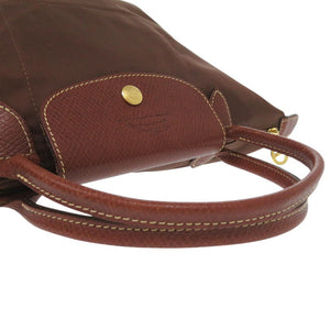 ロンシャン LES PLIAGES LONGCHAMP TYPE B プリアージュ ハンドバッグ 軽量 折りたたみ ナイロン レザー ブラウン 1299【中古】Longchamp